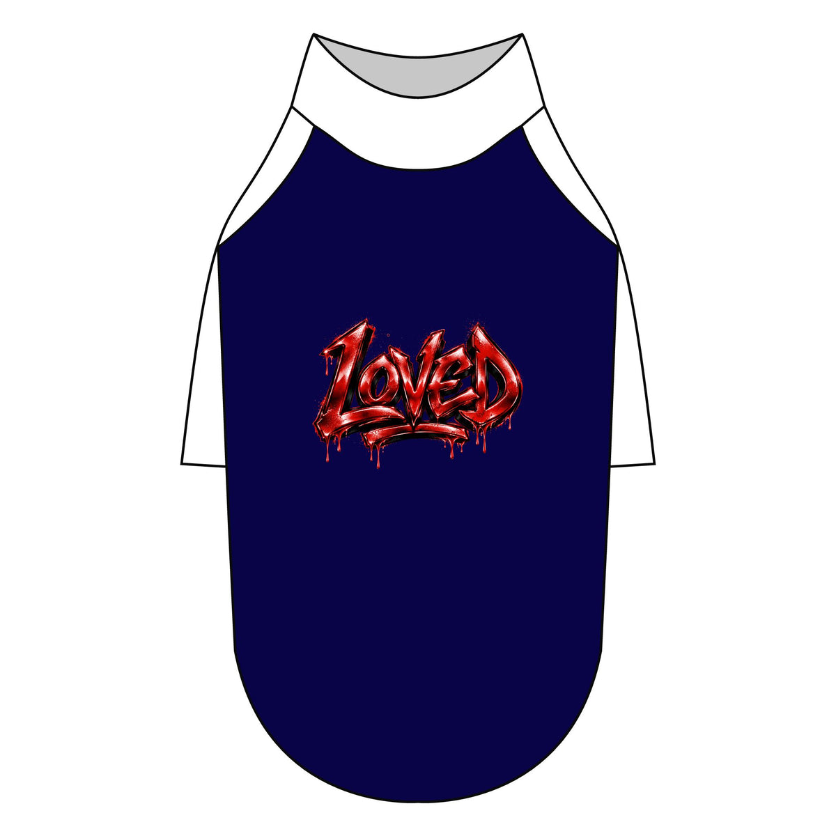 Loved Gothic Red Graphic Pet Raglan T-Shirt