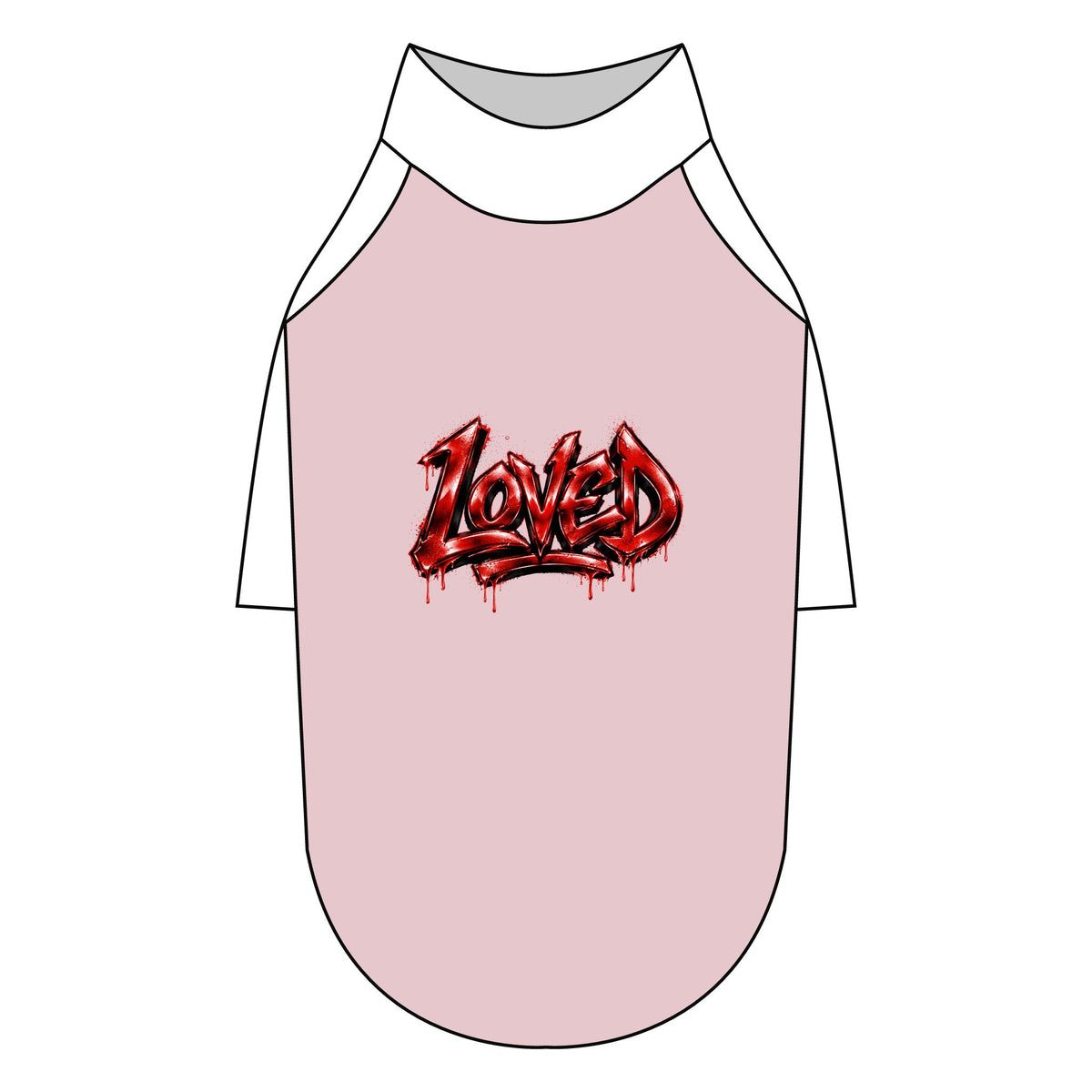 Loved Gothic Red Graphic Pet Raglan T-Shirt