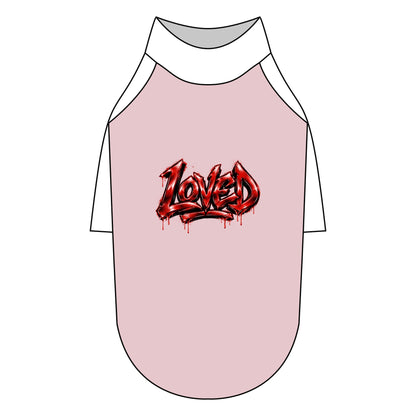 Loved Gothic Red Graphic Pet Raglan T-Shirt