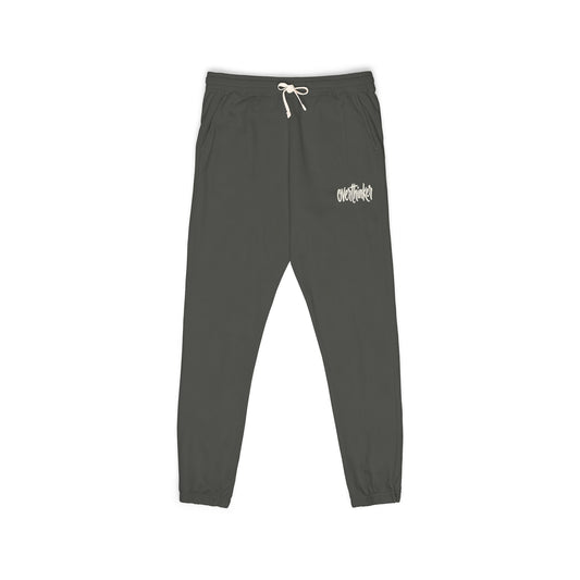 Ember Script Sweatpants — Garment-Dyed Fleece Joggers with "overthinker" Script