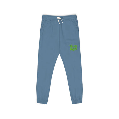 Fleece Sweatpants — Green Leaf Patch Joggers
