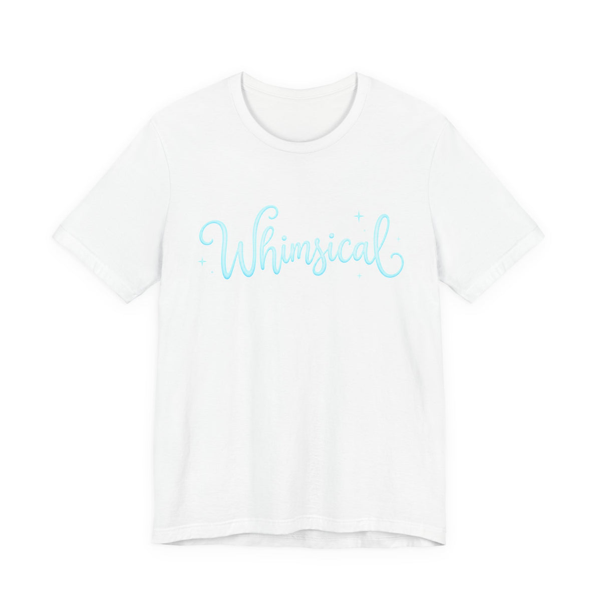 Whimsical Script Tee — Light Blue 'Whimsical' Graphic T-Shirt