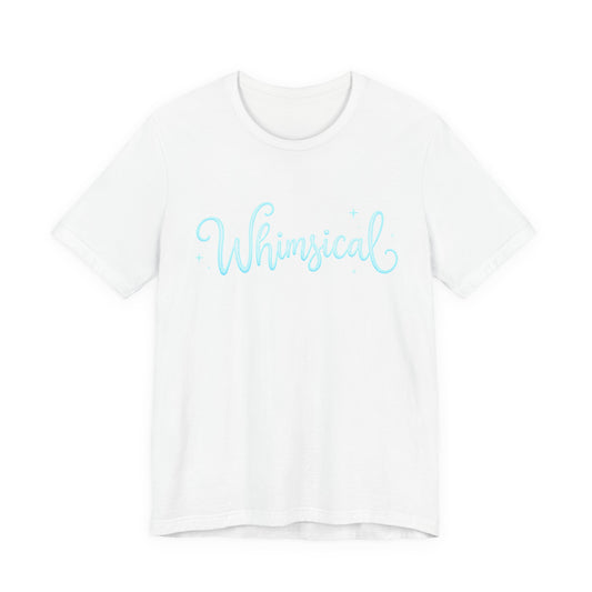 Whimsical Script Tee — Light Blue 'Whimsical' Graphic T-Shirt