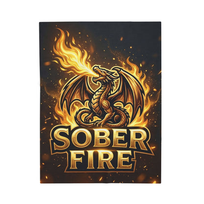 Velveteen Plush Blanket — Sober Fire Dragon Throw