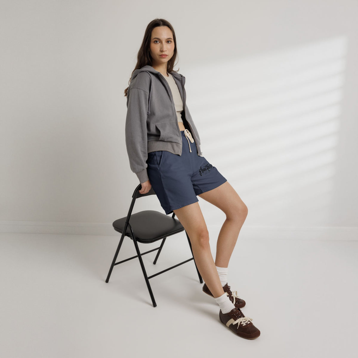 Fractured Logo Sweat Shorts — Lightweight Garment-Dyed Fleece