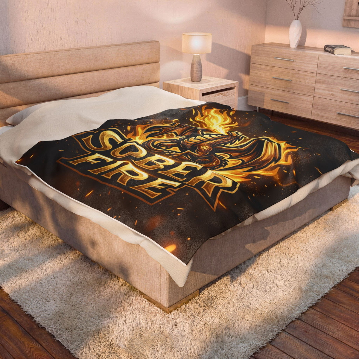 Velveteen Plush Blanket — Sober Fire Dragon Throw