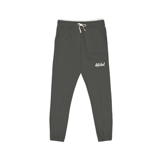 Garment-Dyed Fleece Sweatpants — Relaxed Joggers with 'Hyper-Vigilant' Script