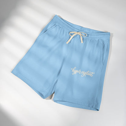 Lightweight Fleece Sweat Shorts — 'hyper-vigilant' Script Logo
