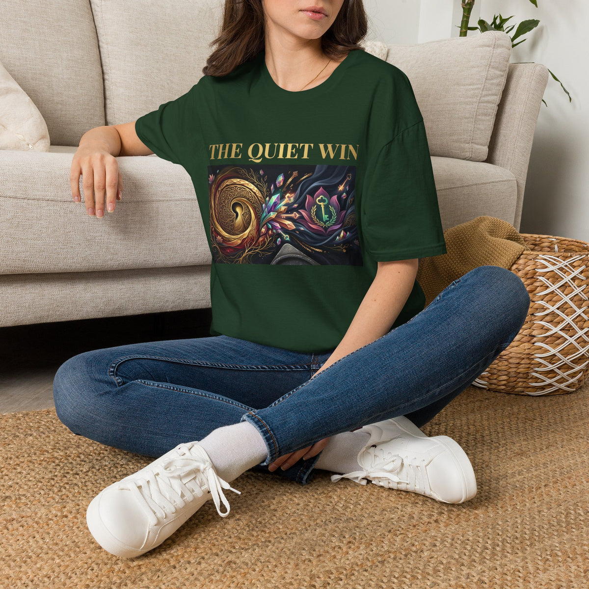 The Quiet Win T-Shirt — Abstract Floral Mandala Graphic Tee