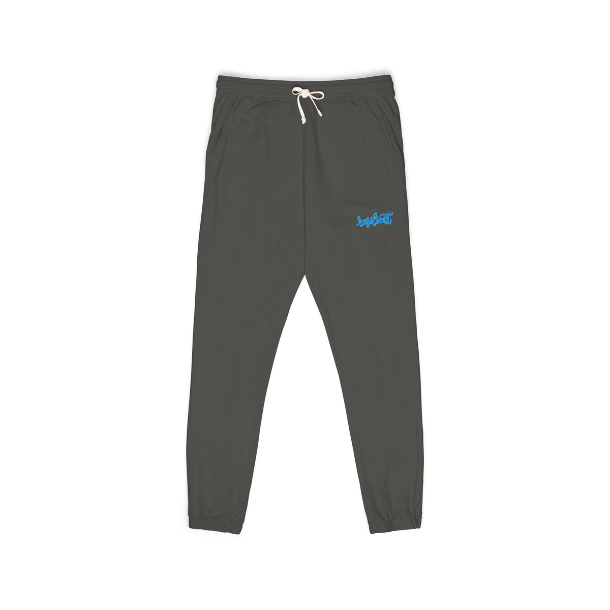 Resilient Script Wave Sweatpants — Garment-Dyed Fleece Joggers