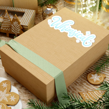 Whimsical Script Kiss-Cut Sticker – Pastel Blue Decorative Laptop Decal