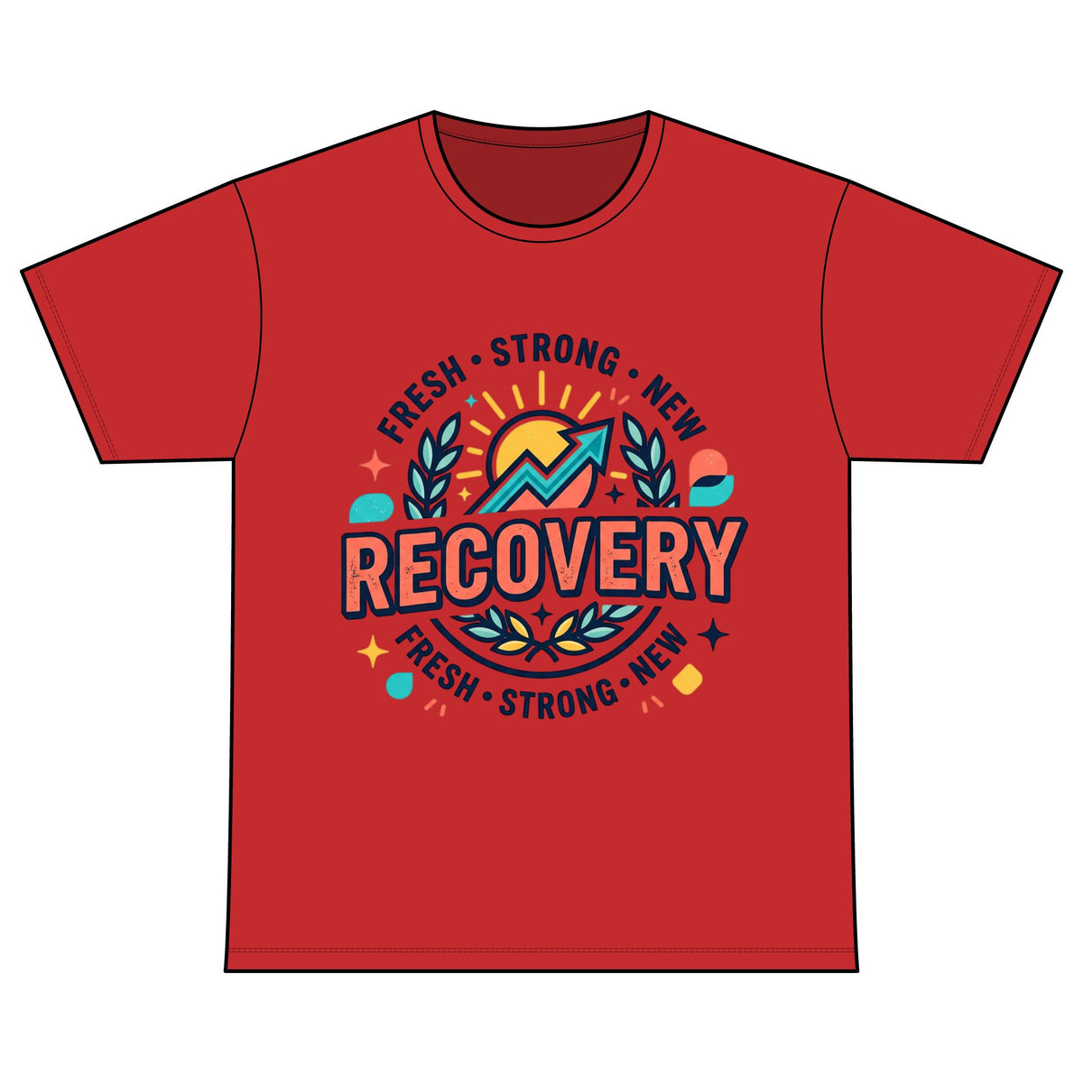 Recovery T-Shirt — "Recovery Warriors" Inspirational Cotton Crew Tee
