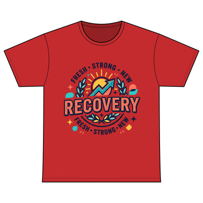 Recovery T-Shirt — "Recovery Warriors" Inspirational Cotton Crew Tee