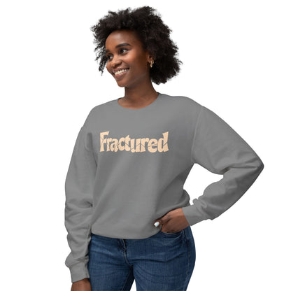 Fractured Graphic Sweatshirt — Pastel Peach Lightweight Crewneck