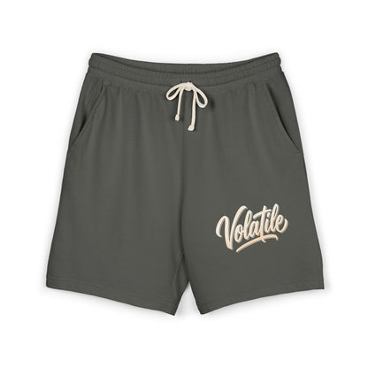 Sweat Shorts — "Volatile" Script Logo Lightweight Fleece Lounge Shorts