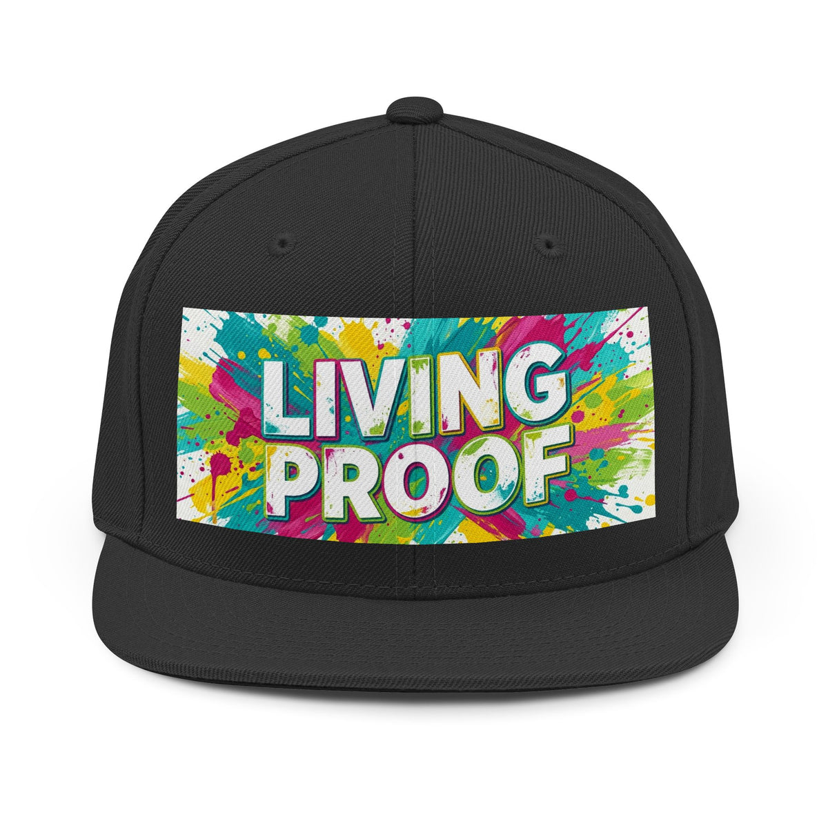 Living Proof Snapback Hat — Colorful Splash Inspirational Trucker Cap