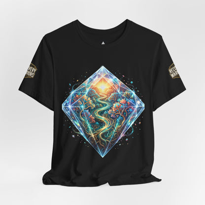 Mystic Path Diamond T-Shirt – Psychedelic Sunrise Recovery Graphic Tee