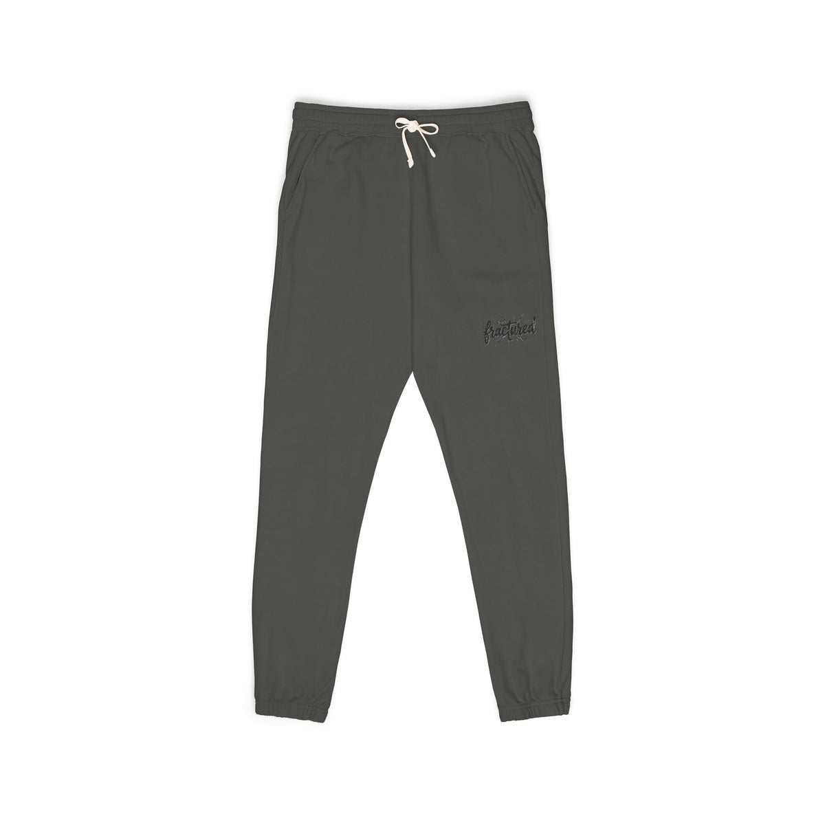 Garment-Dyed Fleece Sweatpants — Fractured Script Cozy Joggers