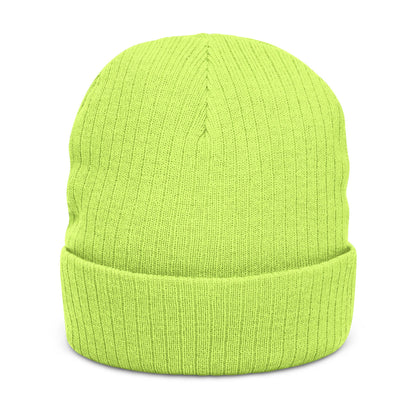 Ribbed Knit Beanie with “Awfully Pretty” Embroidery
