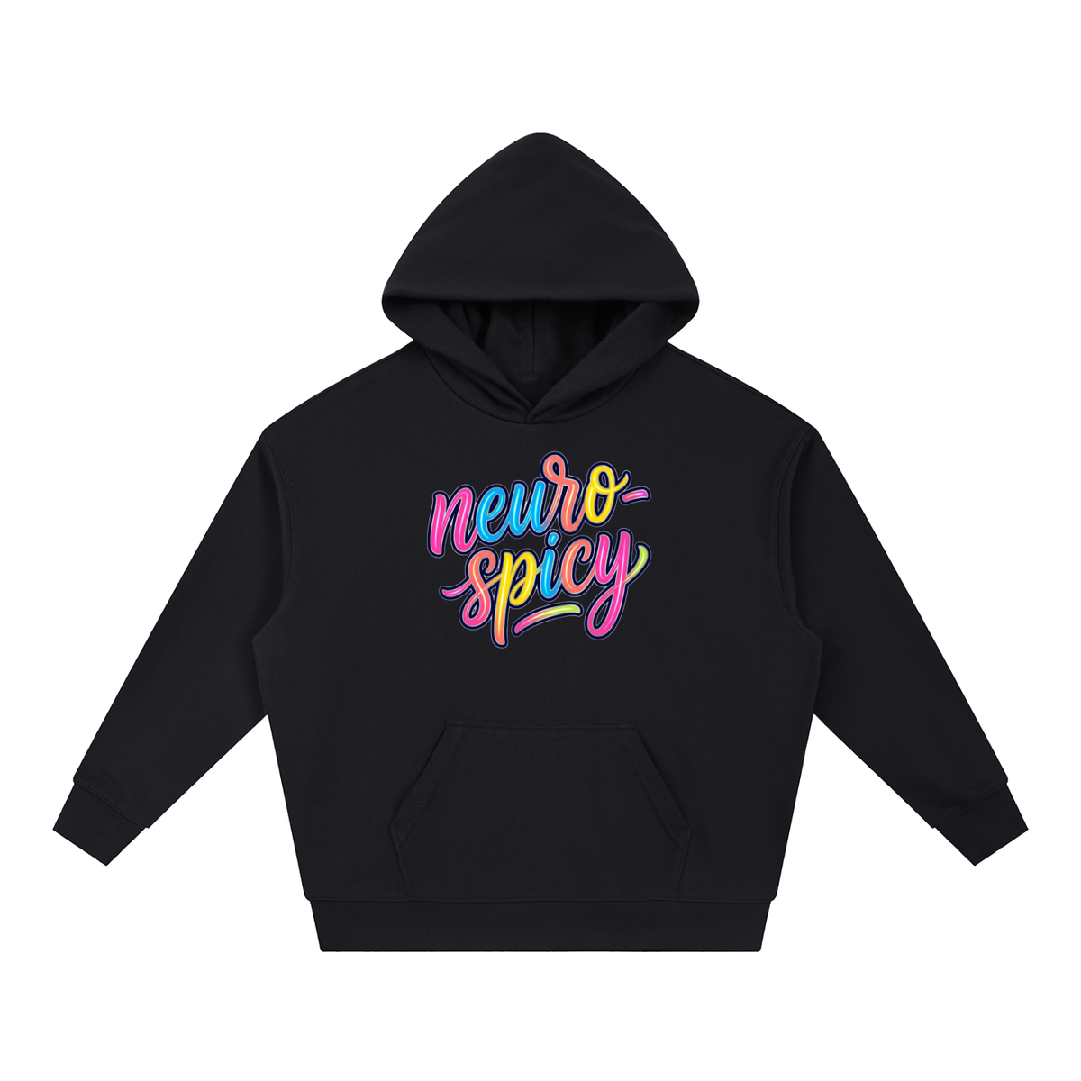 Neuro-Spicy Colorful Script Boxy Heavyweight Drop-Shoulder Hoodie