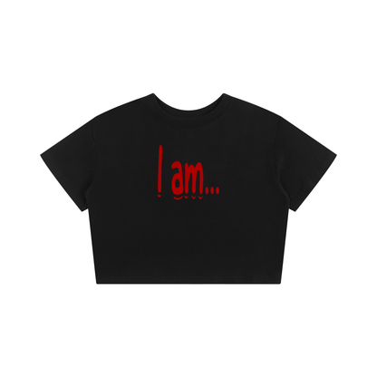 I Am Red Lettering Baby Tee – Recovery Affirmation Shirt