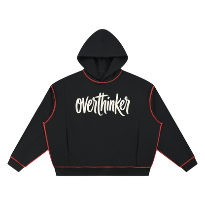 Overthinker Script Unisex Boxy Heavyweight Topstitch Hoodie