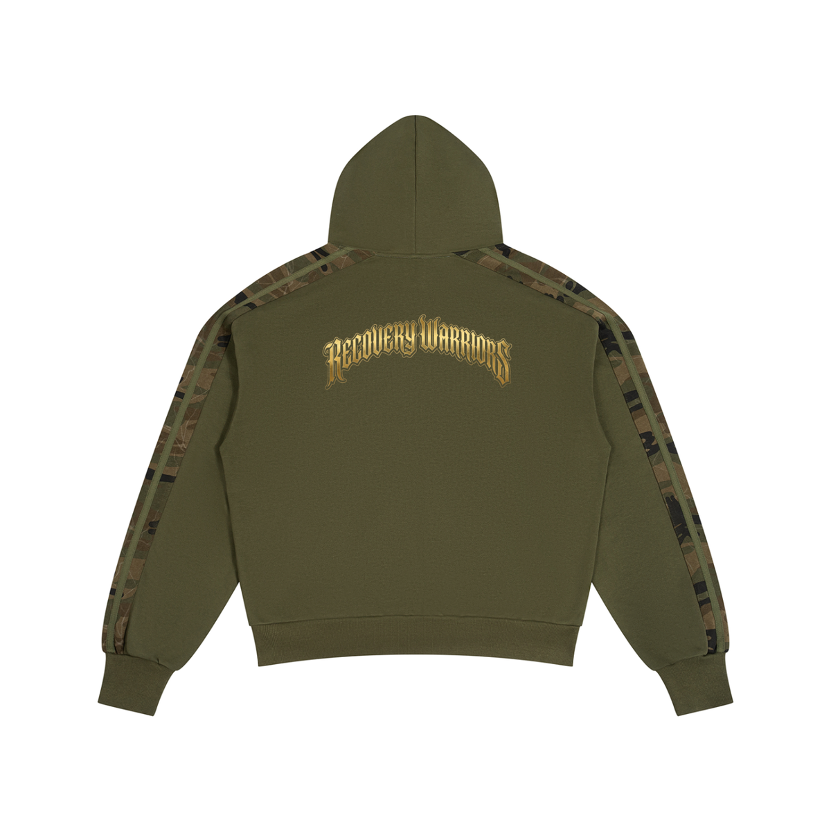 Sober AF Gothic Boxy Camo Hoodie – Recovery Streetwear