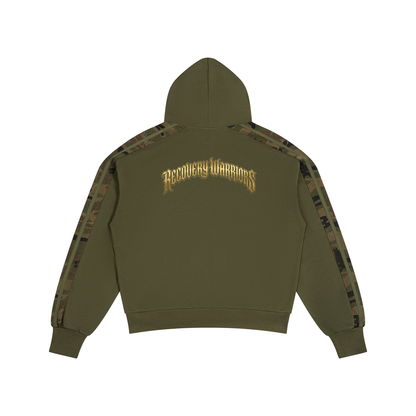 Sober AF Gothic Boxy Camo Hoodie – Recovery Streetwear