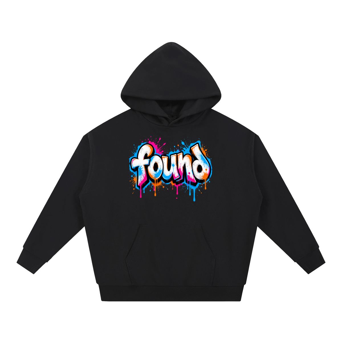 Found Colorful Graffiti Heavyweight Pullover Hoodie