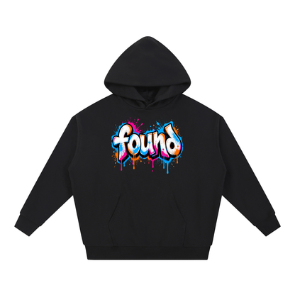 Found Colorful Graffiti Heavyweight Pullover Hoodie