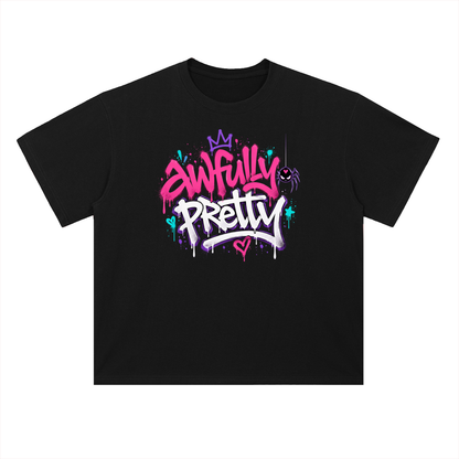 Awfully Pretty Graffiti Heavyweight Drop-Shoulder Cotton T-Shirt