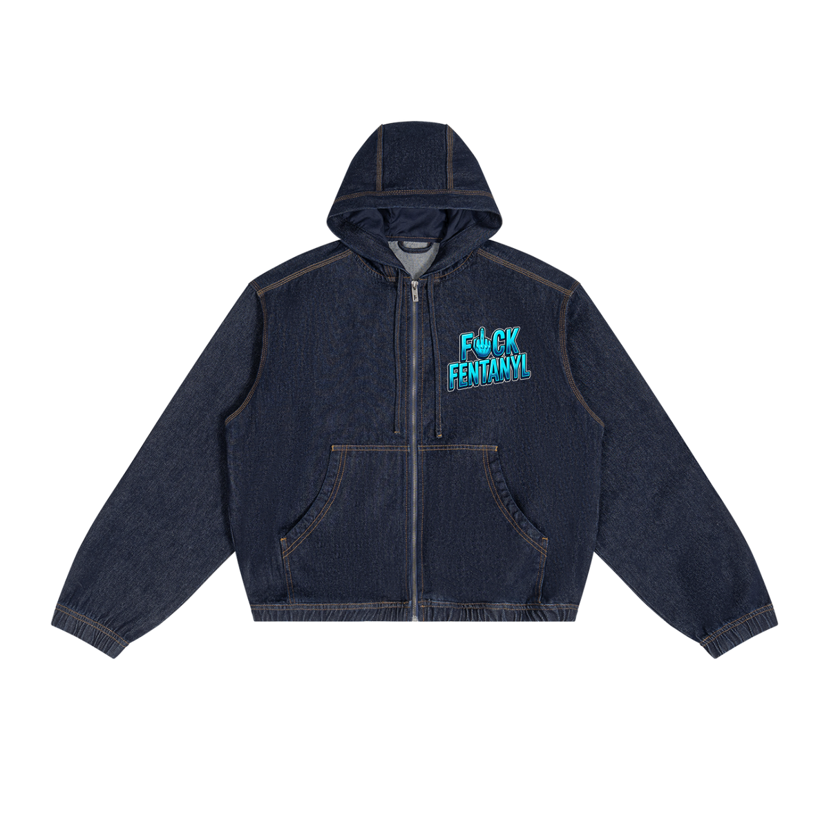 Men's Boxy Vintage Wash Hooded Denim Jacket