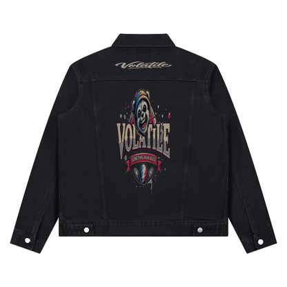 Volatile Script Vintage Wash Denim Jacket