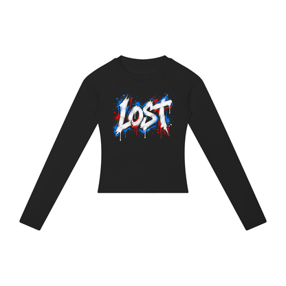 Lost Women's Slim-Fit Raglan Long-Sleeve T-Shirt