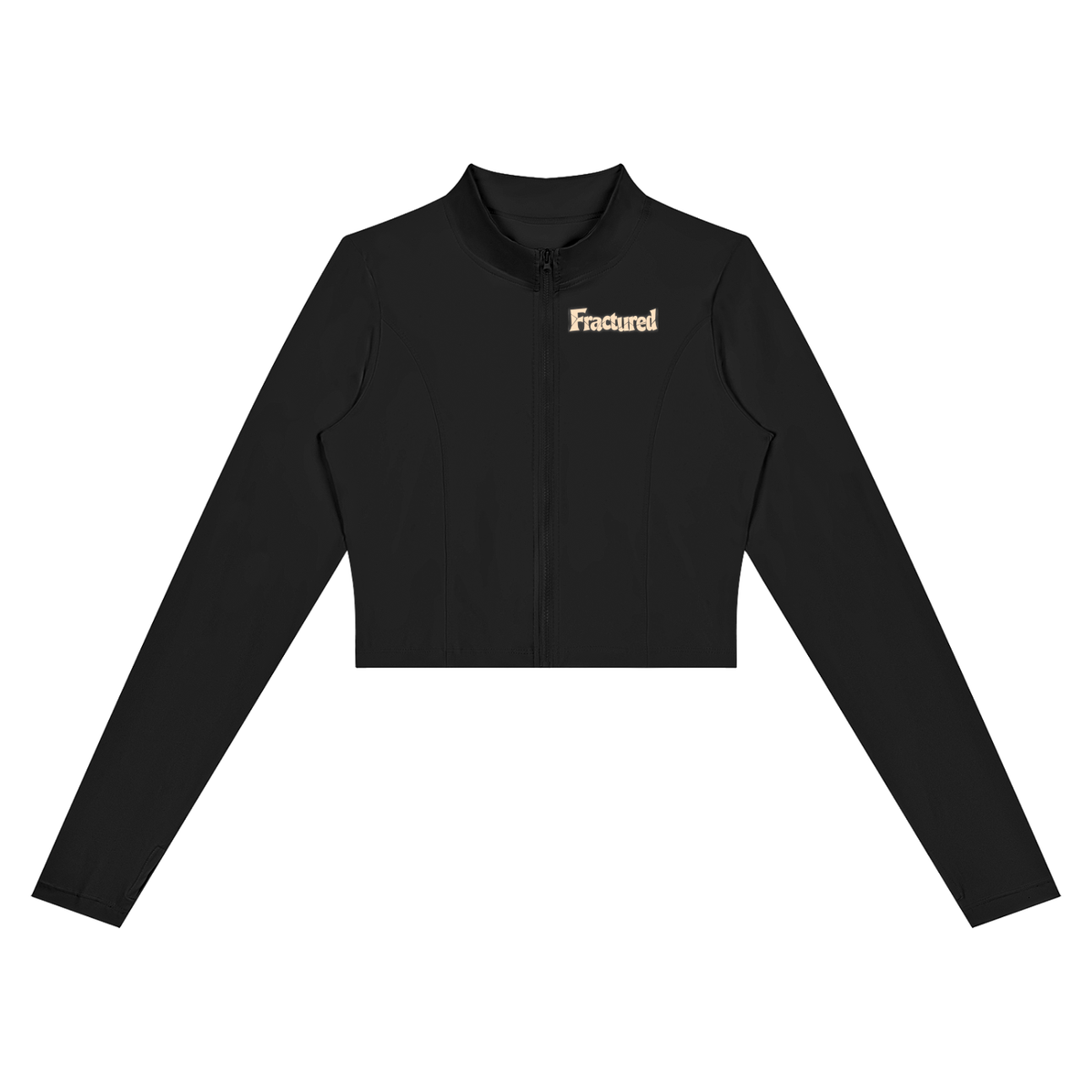 Fractured Women's Cropped Zip-Up Yoga Sports Jacket