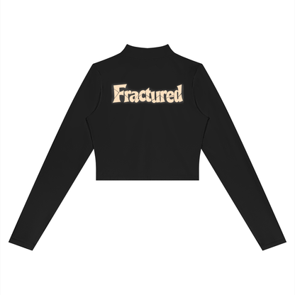 Fractured Women's Cropped Zip-Up Yoga Sports Jacket