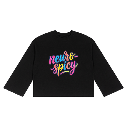 Neuro-Spicy Colorful Script Unisex Waffle Raw-Edge T-Shirt