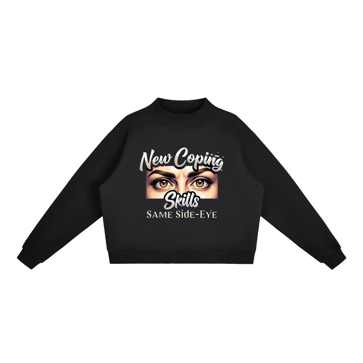 Essential Fleece Mock-Neck Crew Sweatshirt